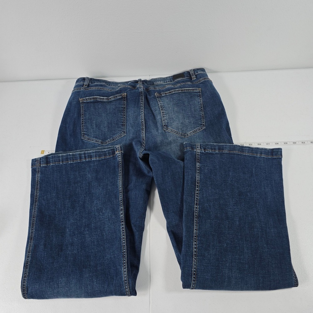 Flamingals Women 2XL Dark Wash Distressed Wide Leg Jeans 203901XHY High Rise - Picture 2 of 9